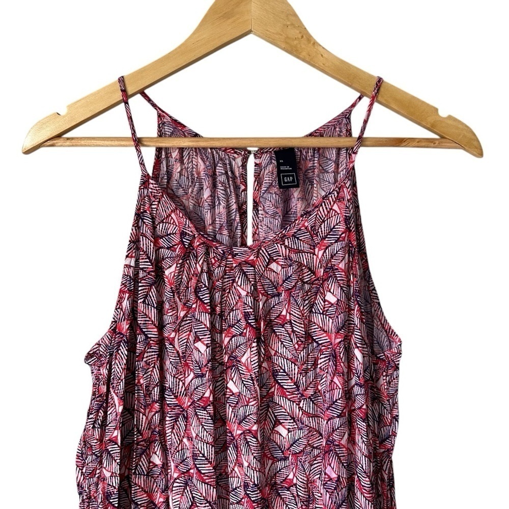 GAP Sleeveless Print Lightweight Halter Jumper Romper, XL - Picture 3 of 16